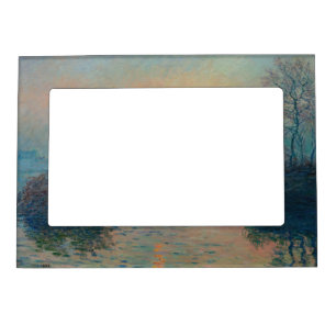 Claude Monet - Sunset on the Seine at Lavacourt Magnetic Frame