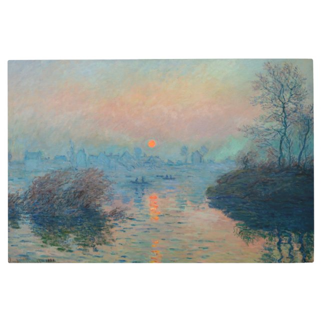 Claude Monet - Sunset on the Seine at Lavacourt Metal Print (Front)