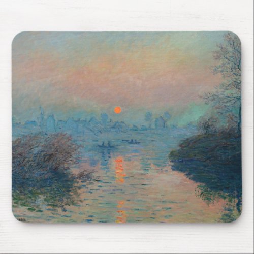 Claude Monet _ Sunset on the Seine at Lavacourt Mouse Pad