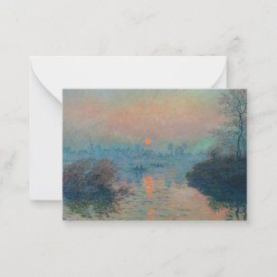 Claude Monet - Sunset on the Seine at Lavacourt Note Card
