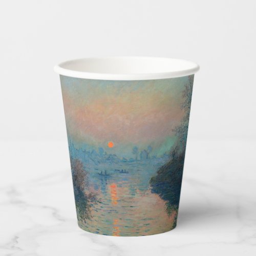 Claude Monet _ Sunset on the Seine at Lavacourt Paper Cups