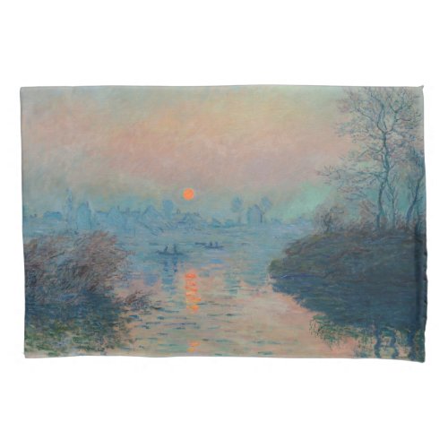 Claude Monet _ Sunset on the Seine at Lavacourt Pillow Case