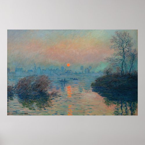 Claude Monet _ Sunset on the Seine at Lavacourt Poster
