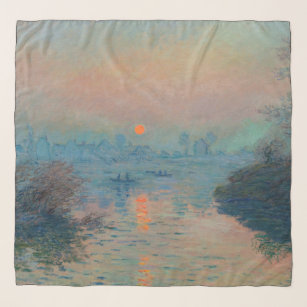 Claude Monet - Sunset on the Seine at Lavacourt Scarf