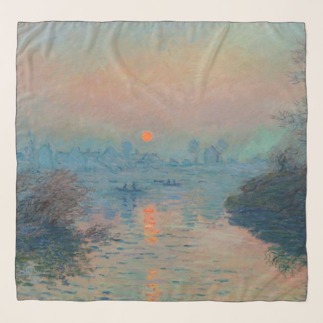 Claude Monet - Sunset on the Seine at Lavacourt Scarf (Front)