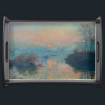 Claude Monet - Sunset on the Seine at Lavacourt Serving Tray<br><div class="desc">Sunset on the Seine at Lavacourt,  Winter Effect / Soleil couchant sur la Seine a Lavacourt,  effet d'hiver - Claude Monet,  Oil on Canvas, 1880</div>