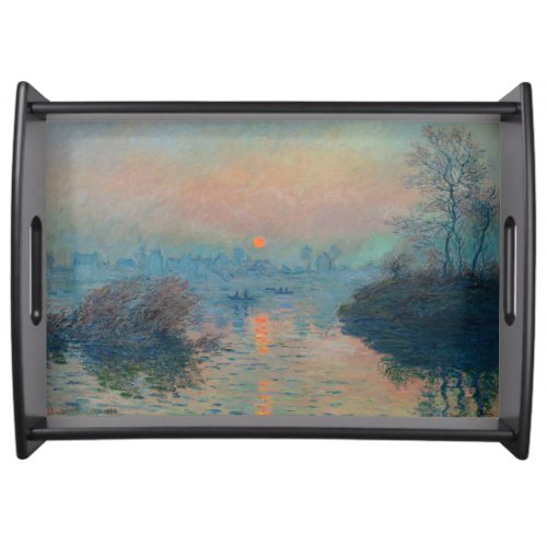 Claude Monet _ Sunset on the Seine at Lavacourt Serving Tray