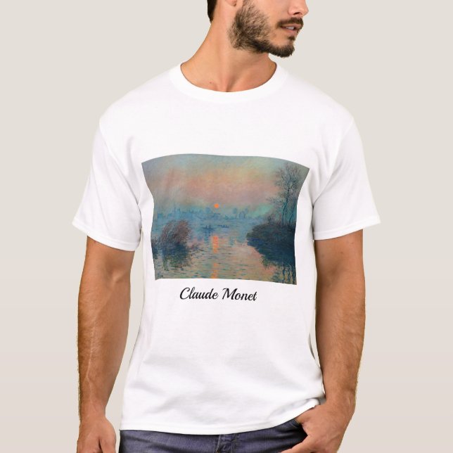 Claude Monet - Sunset on the Seine at Lavacourt T-Shirt (Front)