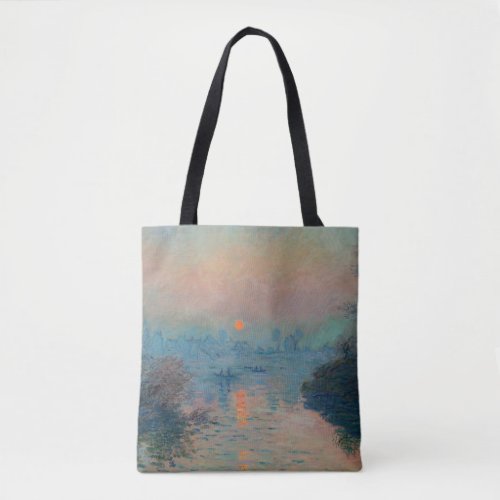 Claude Monet _ Sunset on the Seine at Lavacourt Tote Bag