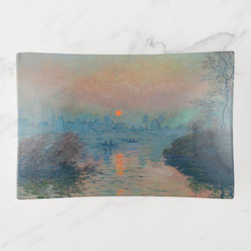Claude Monet _ Sunset on the Seine at Lavacourt Trinket Tray