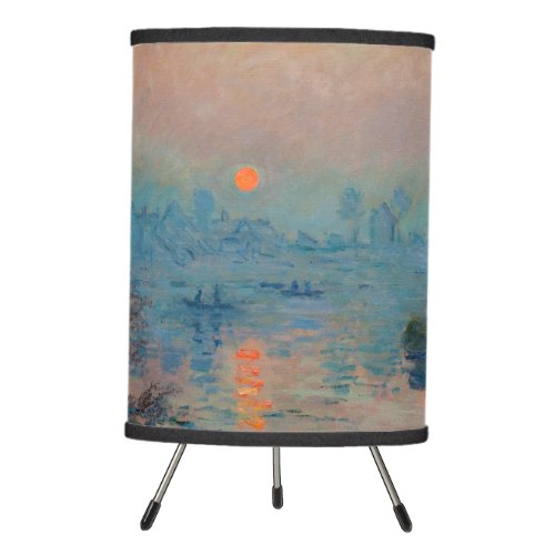 Claude Monet _ Sunset on the Seine at Lavacourt Tripod Lamp