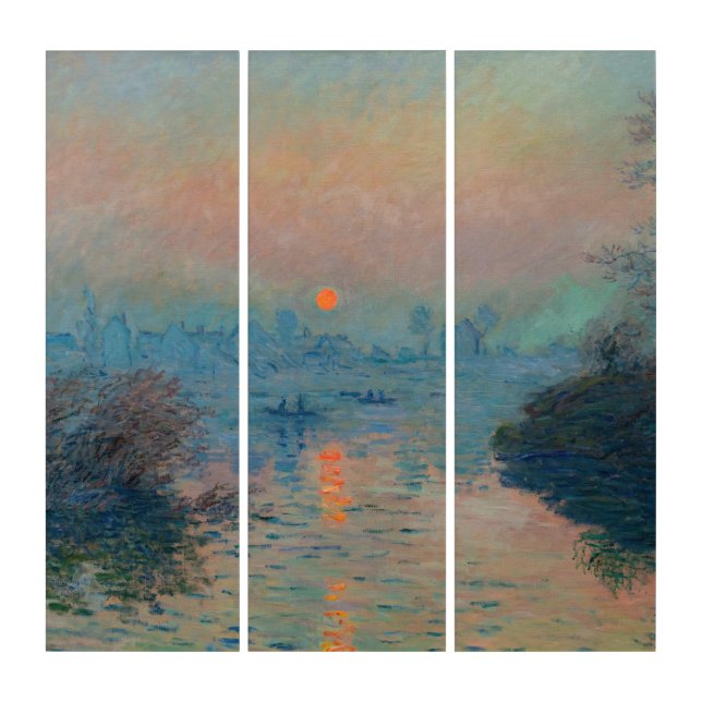 Claude Monet - Sunset on the Seine at Lavacourt Triptych (Front)