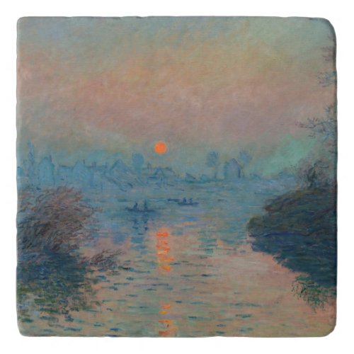 Claude Monet _ Sunset on the Seine at Lavacourt Trivet