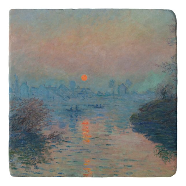 Claude Monet - Sunset on the Seine at Lavacourt Trivet (Front)