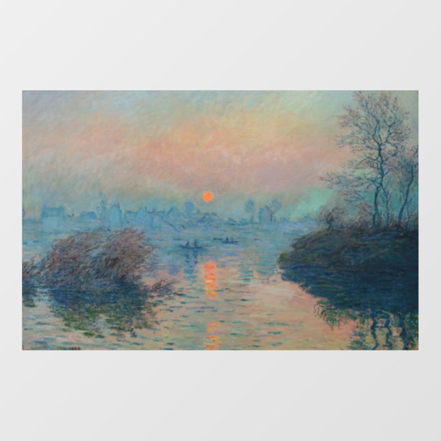 Claude Monet - Sunset on the Seine at Lavacourt Wall Decal (Front)