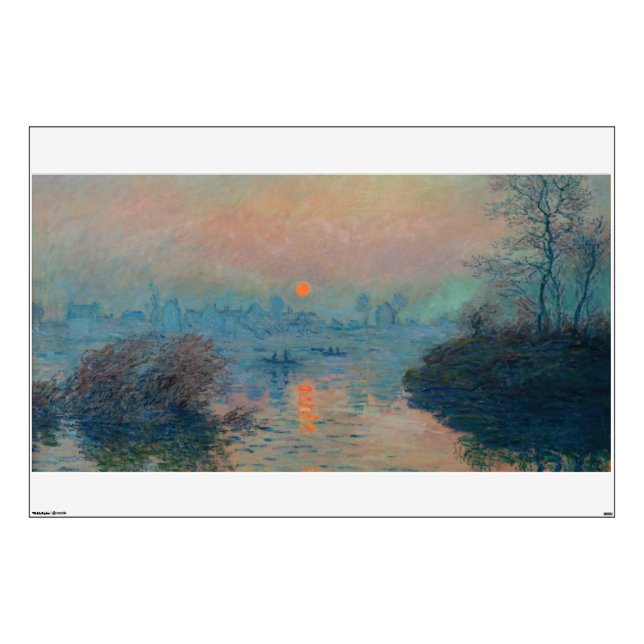 Claude Monet - Sunset on the Seine at Lavacourt Wall Decal (Front)