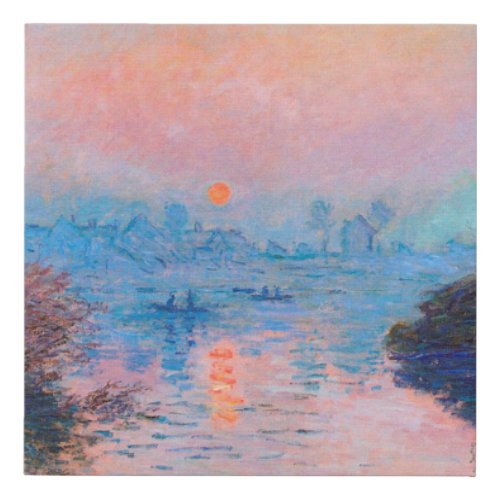 Claude Monet _ Sunset On The Seine Faux Canvas Print