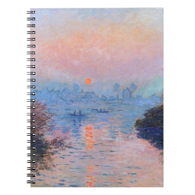 Claude Monet - Sunset On The Seine Notebook (Front)