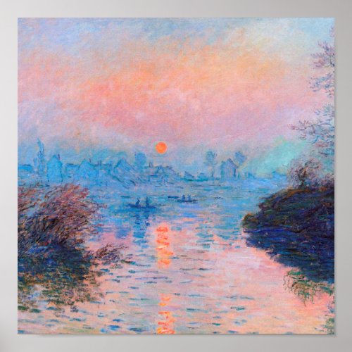 Claude Monet _ Sunset On The Seine Poster