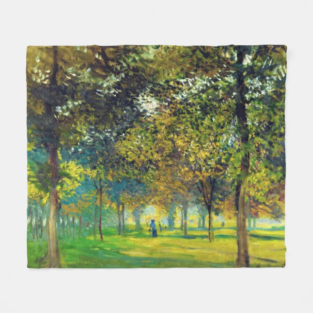 Claude Monet: The Allee Du Champ De Foire Fleece Blanket (Front (Horizontal))