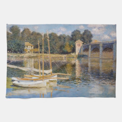 Claude Monet _ The Argenteuil Bridge Kitchen Towel