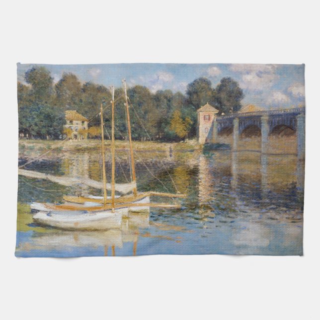 Claude Monet - The Argenteuil Bridge Kitchen Towel (Horizontal)