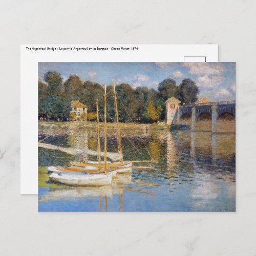 Claude Monet _ The Argenteuil Bridge Postcard