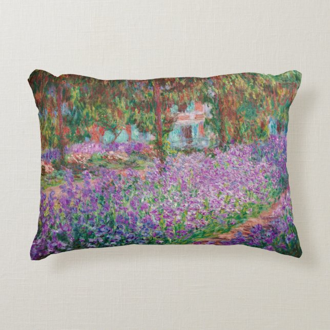 Claude Monet - The Artist's Garden at Giverny Accent Pillow (Front)