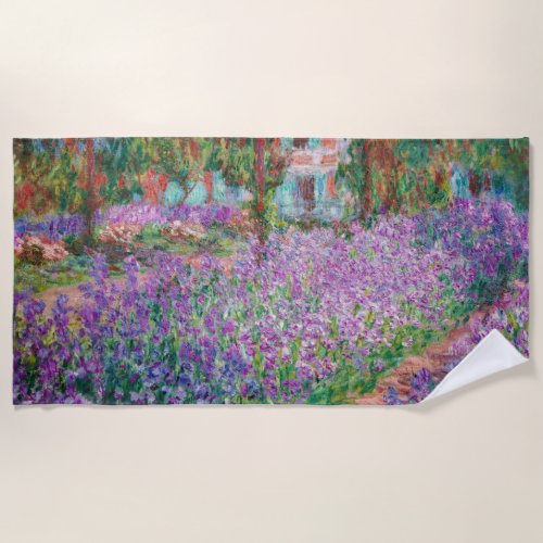 Claude Monet _ The Artists Garden at Giverny Beach Towel