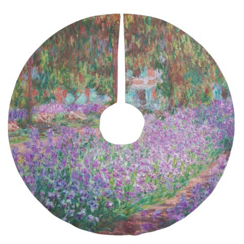 Claude Monet _ The Artists Garden at Giverny Brushed Polyester Tree Skirt