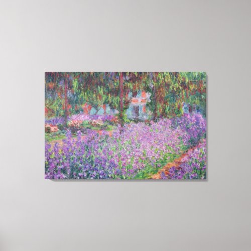 Claude Monet  The Artists Garden at Giverny Canvas Print