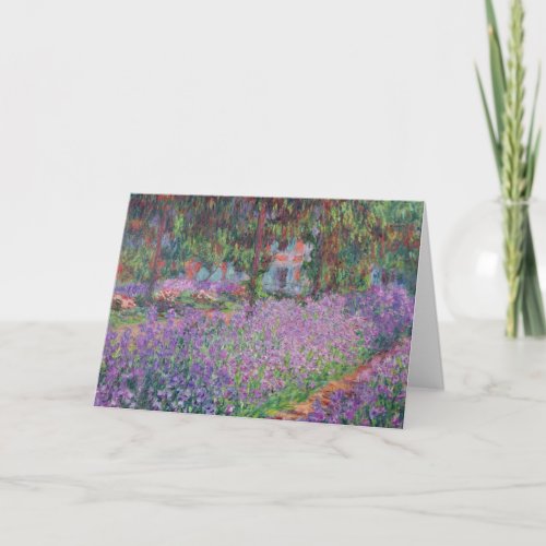 Claude Monet  The Artists Garden at Giverny Card