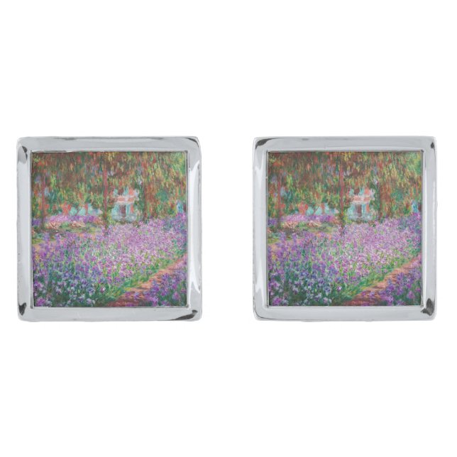 Claude Monet - The Artist's Garden at Giverny Cufflinks (Front)
