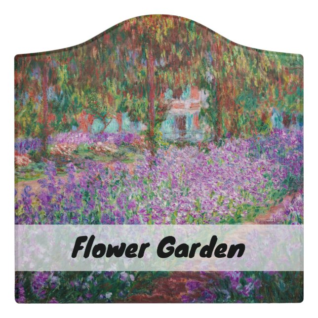 Claude Monet - The Artist's Garden at Giverny Door Sign (Large Crest Front)
