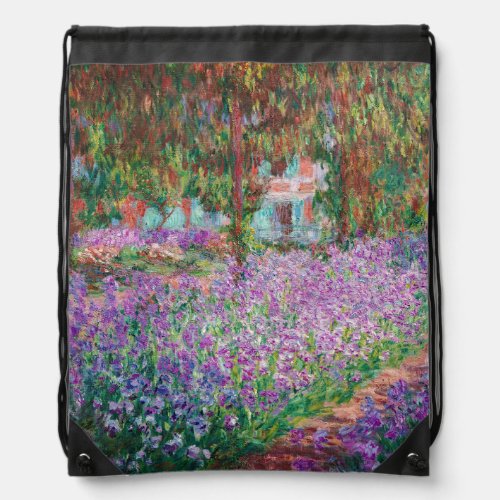 Claude Monet _ The Artists Garden at Giverny Drawstring Bag
