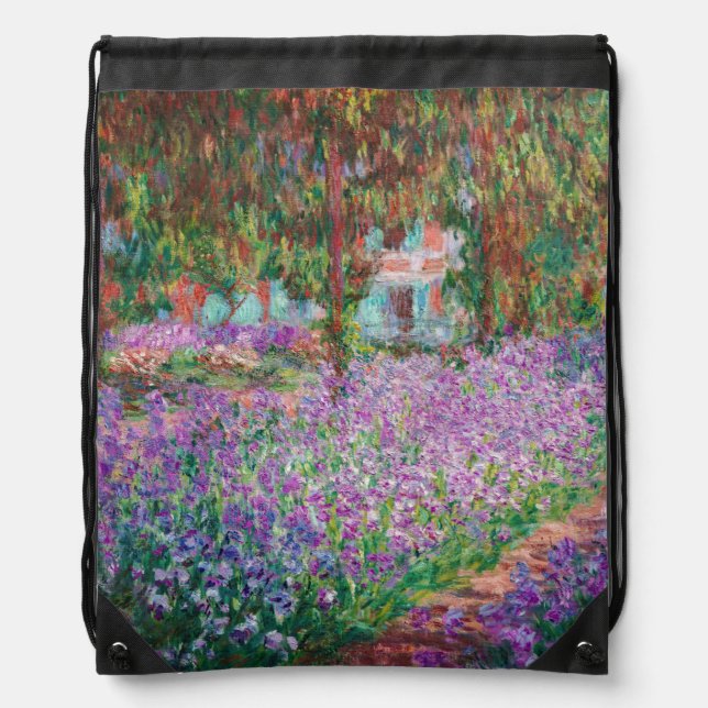 Claude Monet - The Artist's Garden at Giverny Drawstring Bag (Front)