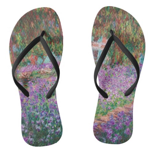 Claude Monet _ The Artists Garden at Giverny Flip Flops