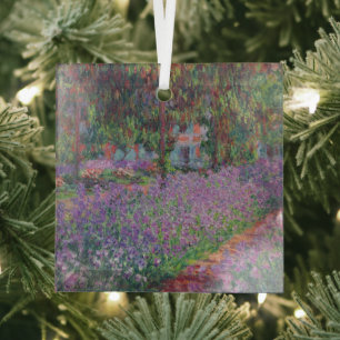 Claude Monet The Artist's Garden at Giverny Glass Ornament