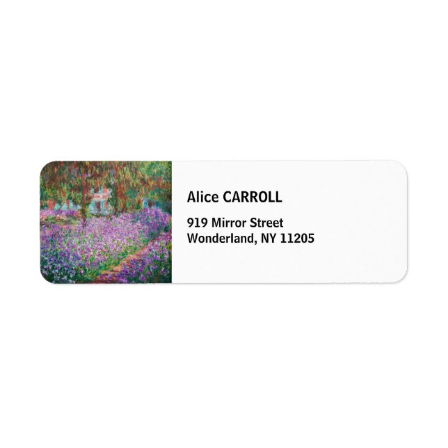 Claude Monet - The Artist's Garden at Giverny Label (Front)