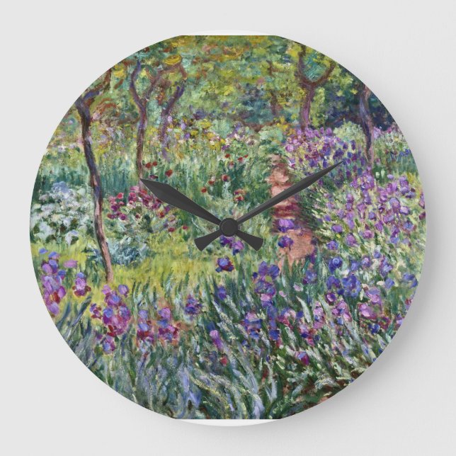 Claude Monet - The Artist's Garden at Giverny Large Clock (Front)