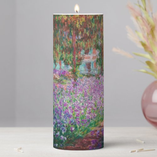 Claude Monet _ The Artists Garden at Giverny Pillar Candle