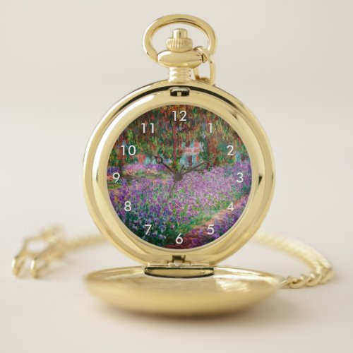 Claude Monet _ The Artists Garden at Giverny Pocket Watch