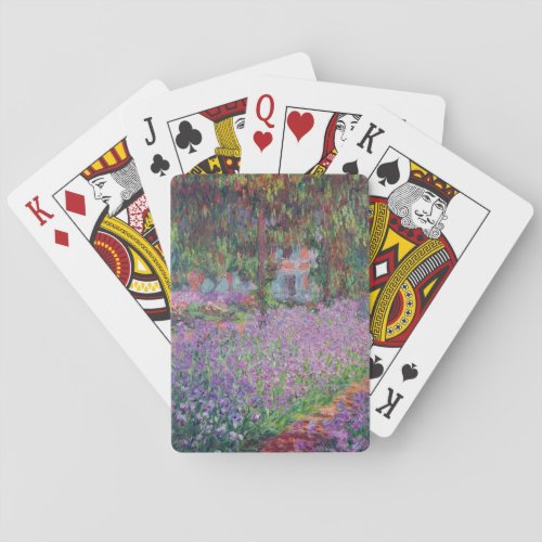 Claude Monet  The Artists Garden at Giverny Poker Cards