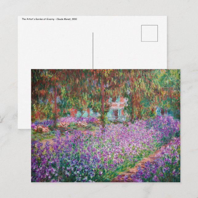 Claude Monet - The Artist's Garden at Giverny Postcard (Front/Back)