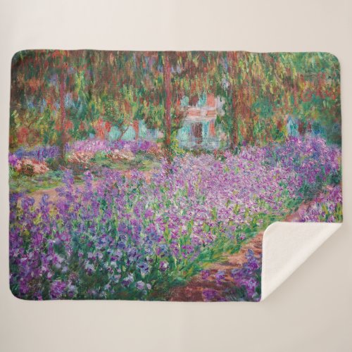 Claude Monet _ The Artists Garden at Giverny Sherpa Blanket