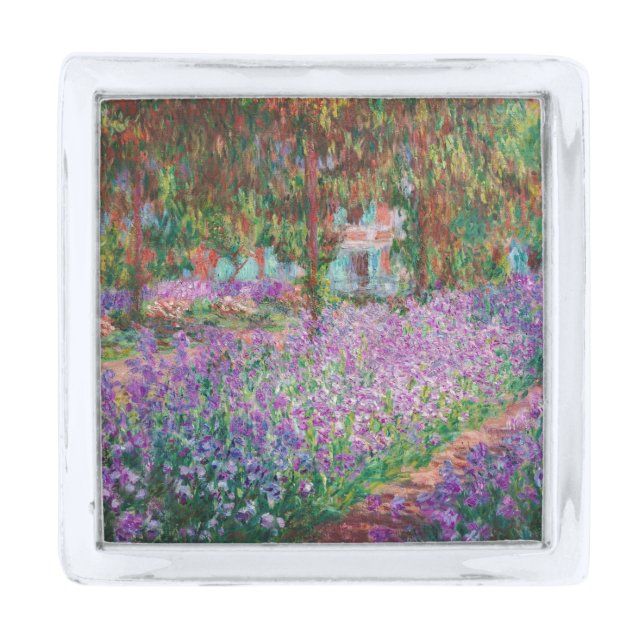 Claude Monet - The Artist's Garden at Giverny Silver Finish Lapel Pin (Front)