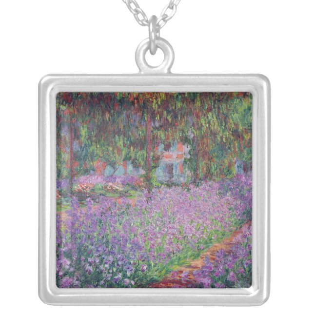 Claude Monet | The Artist's Garden at Giverny Silver Plated Necklace (Front)
