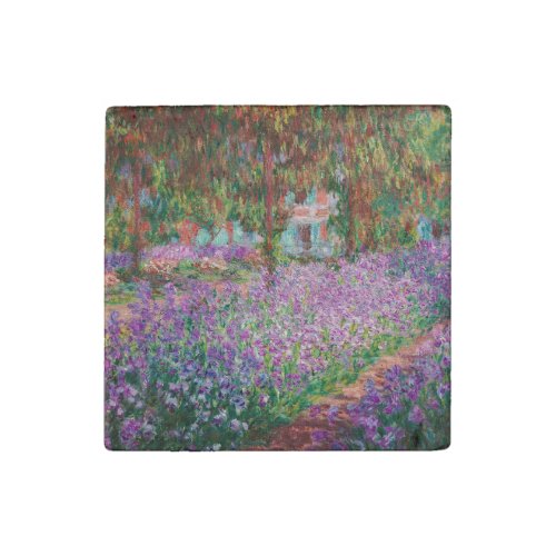 Claude Monet _ The Artists Garden at Giverny Stone Magnet