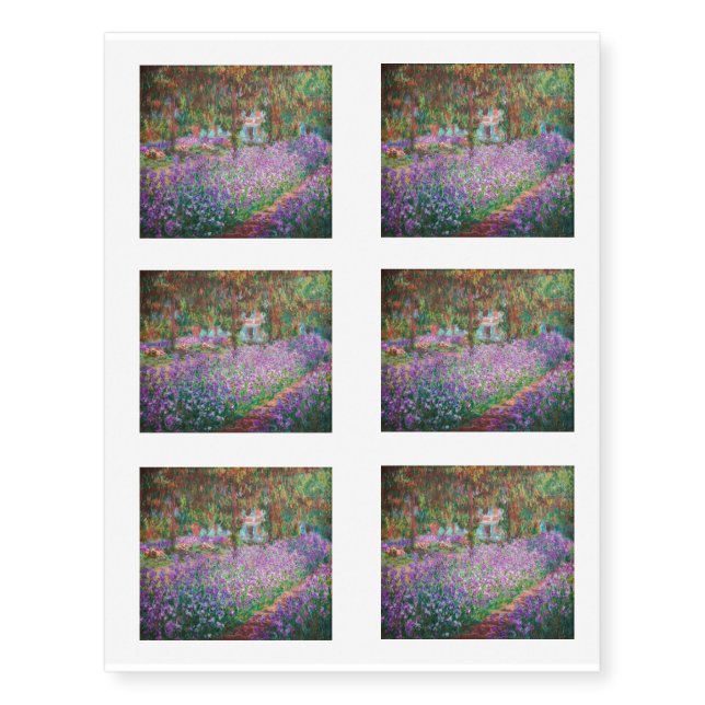 Claude Monet - The Artist's Garden at Giverny Temporary Tattoos (Front)
