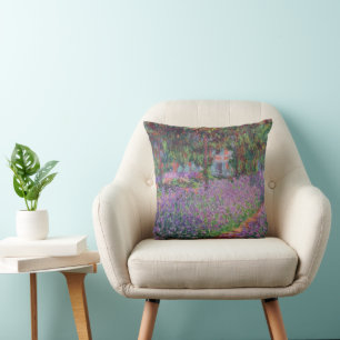 Claude Monet The Artist's Garden at Giverny Throw Pillow